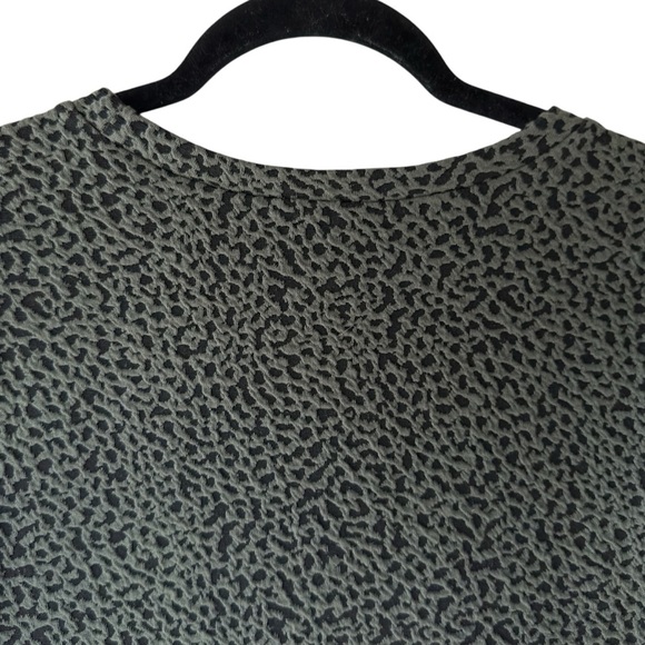LOFT | NWOT | ANIMAL PRINT SHORT SLEEVE DRESS GREEN & BLACK LEOPARD | EXTRA SM - Picture 7 of 9